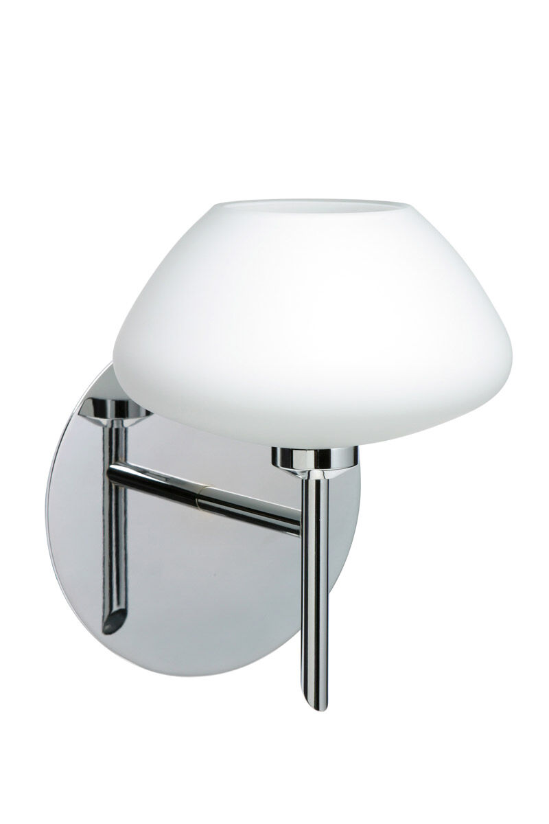 Peri 1 Light 5 inch Chrome Mini Sconce Wall Light in Halogen, Opal Matte Glass