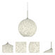 Coco 12 1 Light Satin Nickel Cord Pendant Ceiling Light in Incandescent, Carrera Glass