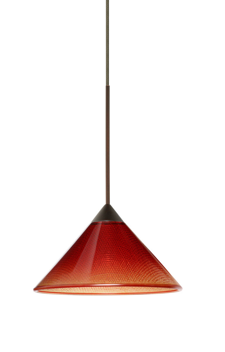 Kona LED Bronze Pendant Ceiling Light in Sunset Glass