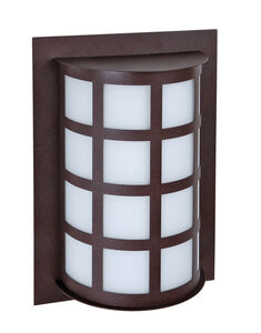 Scala 1 Light 13 inch Bronze Outdoor Sconce in Satin White Glass, Incandescent