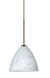 Mia 1 Light Bronze Pendant Ceiling Light in Incandescent, Carrera Glass