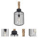 Sultana 1 Light Black Rope Pendant Ceiling Light