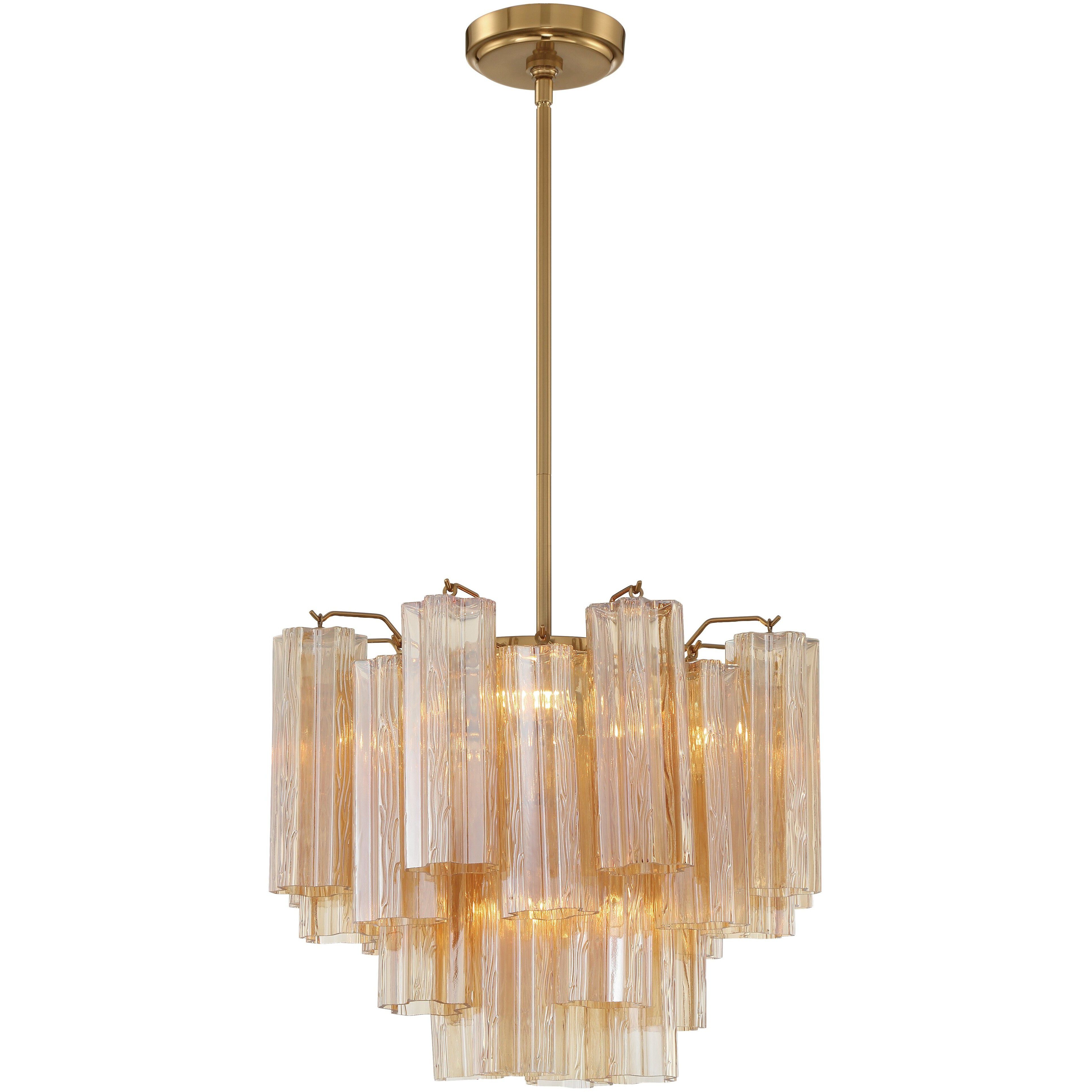 Addis 4 Light 17.75 inch Aged Brass Mini Chandelier Ceiling Light in Amber