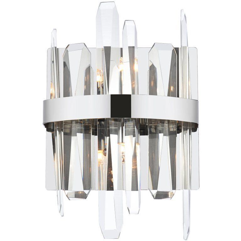 Serena 2 Light 8 inch Chrome Bath Sconce Wall Light