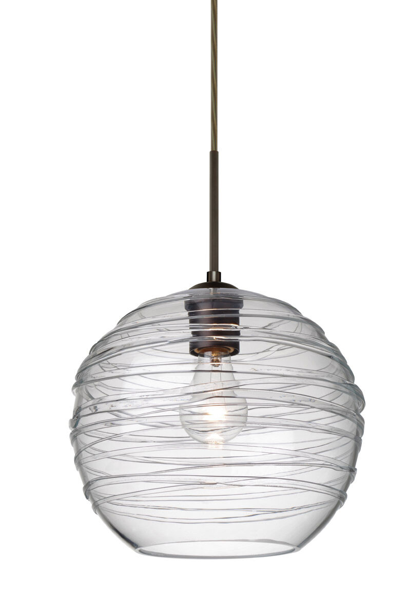 Wavy glass pendant light top