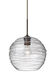 Wave 1 Light Bronze Pendant Ceiling Light in Clear Wave Glass