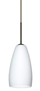 Chrissy 1 Light Bronze Pendant Ceiling Light in Opal Matte Glass