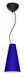 Cierro LED Bronze Pendant Ceiling Light in Cobalt Blue Matte Glass