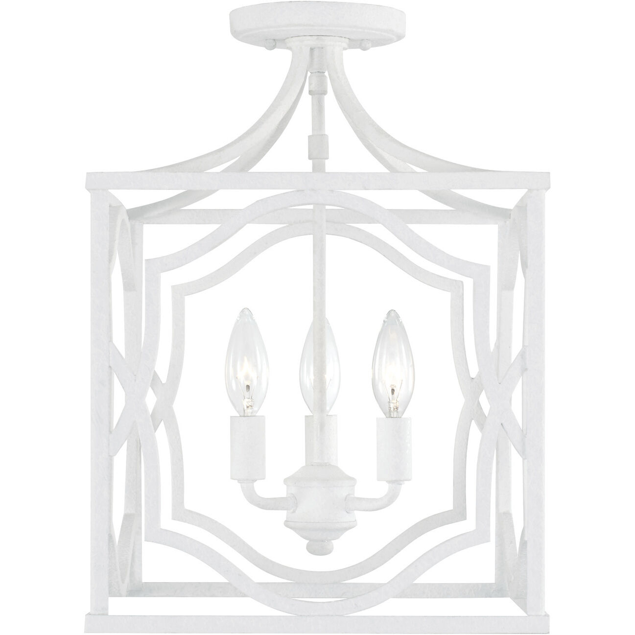 Anna 3 Light 12.25 inch Textured White Foyer Ceiling Light, Convertible Dual Mount
