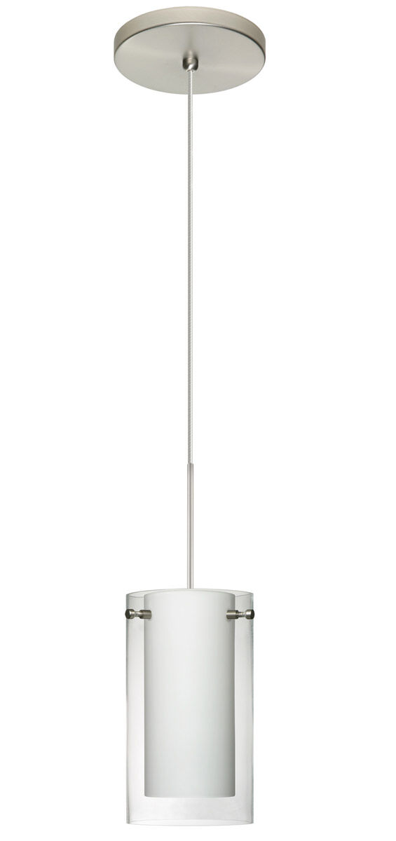 Pahu 1 Light Satin Nickel Pendant Ceiling Light in Incandescent