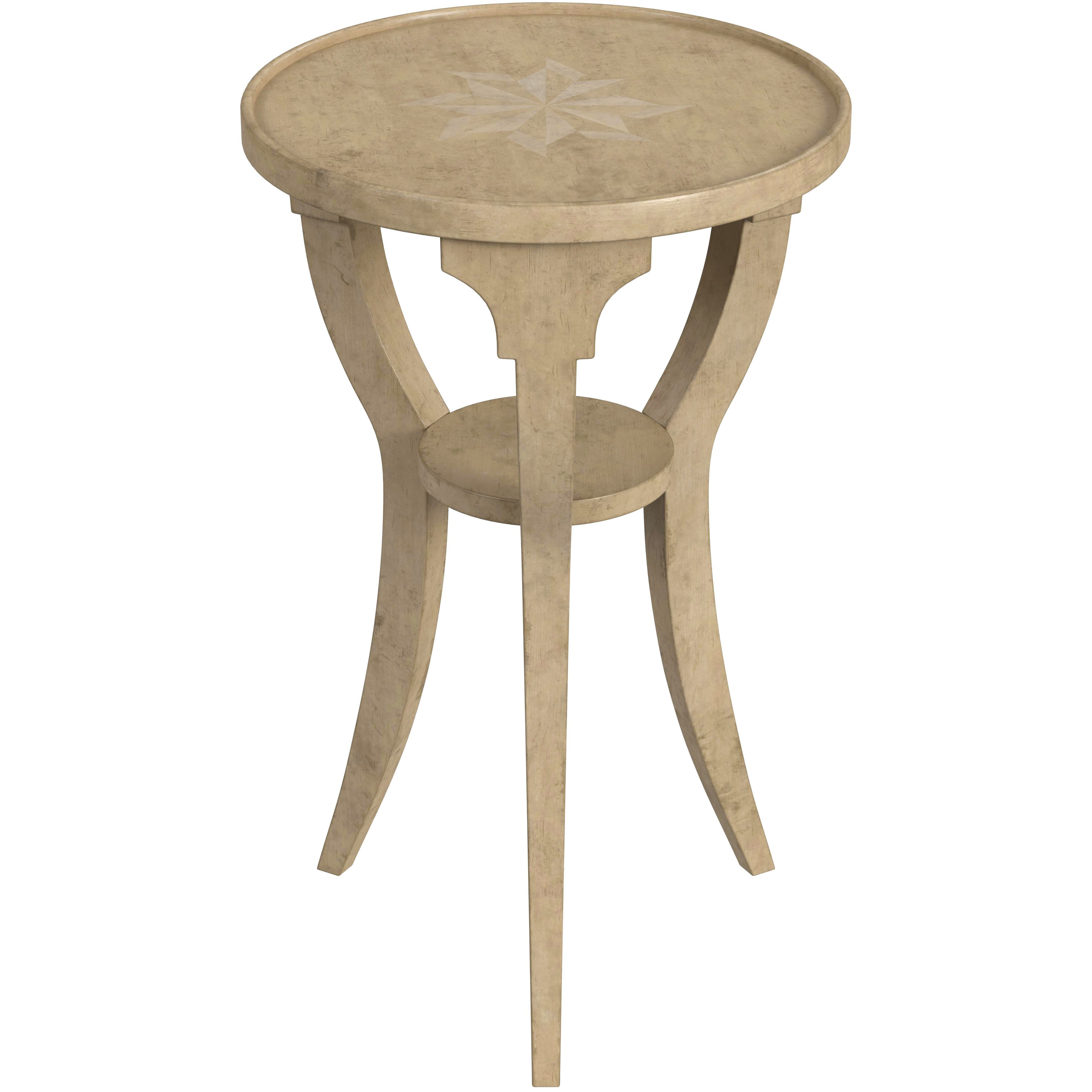 Dalton Round  15.75"W Side Table in Beige