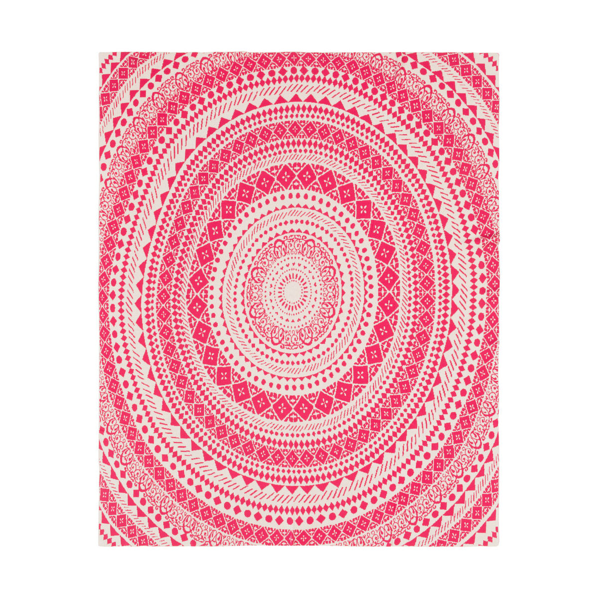 Ekena 60 X 50 inch Bright Pink/Cream Throws, Rectangle
