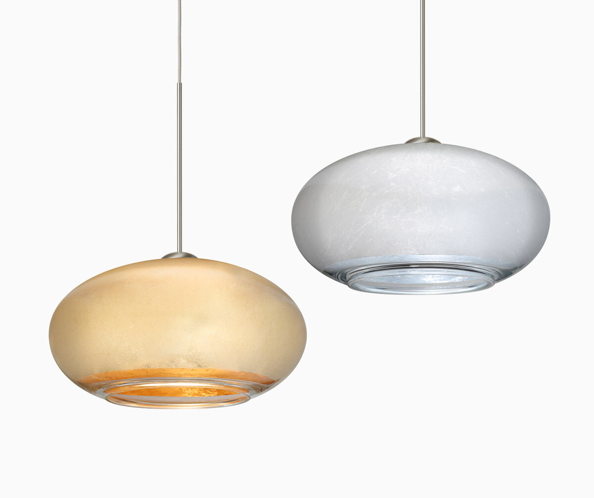 Brio 7 1 Light Bronze Pendant Ceiling Light in Incandescent, Silver Foil Glass