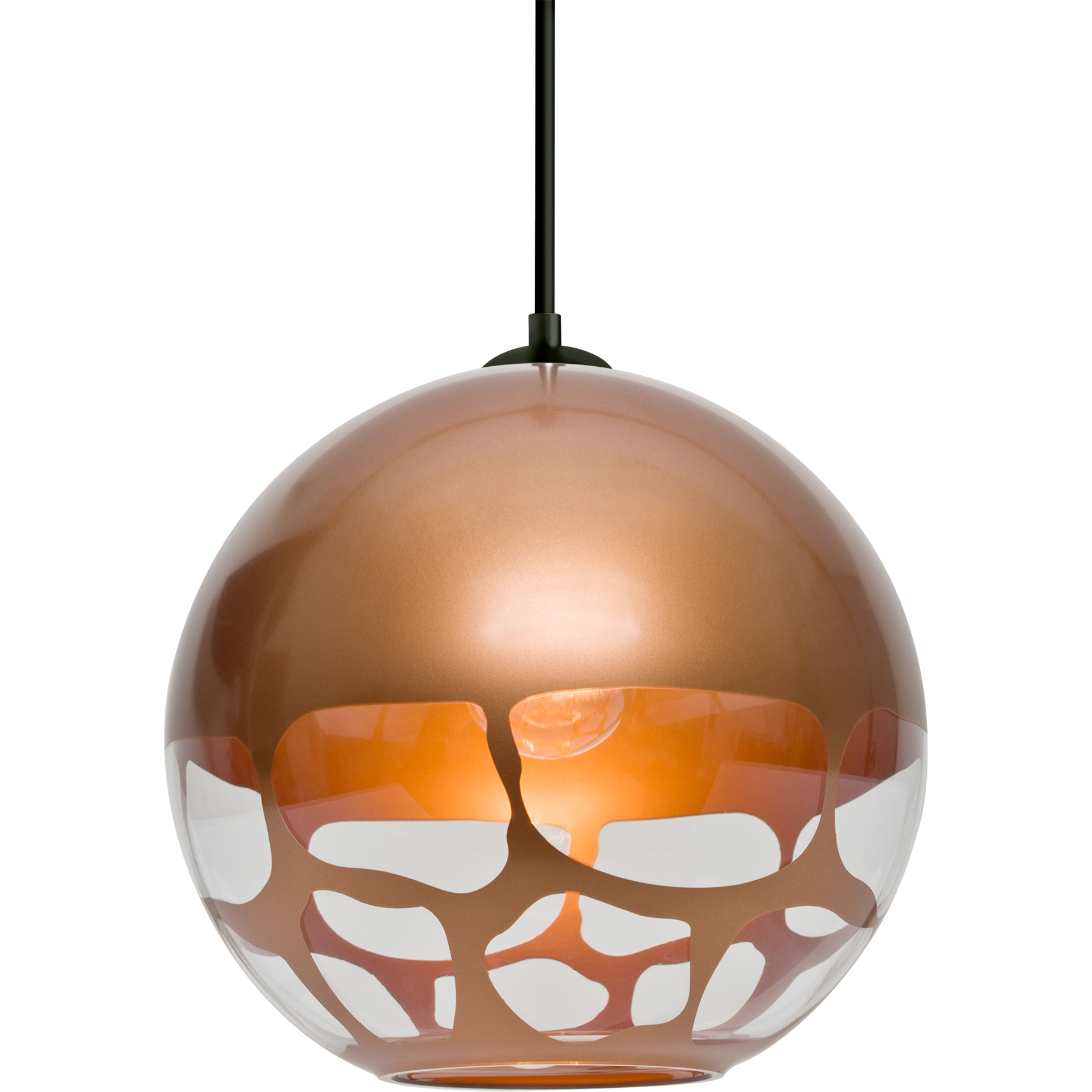 Rocky 1 Light Black Cord Pendant Ceiling Light