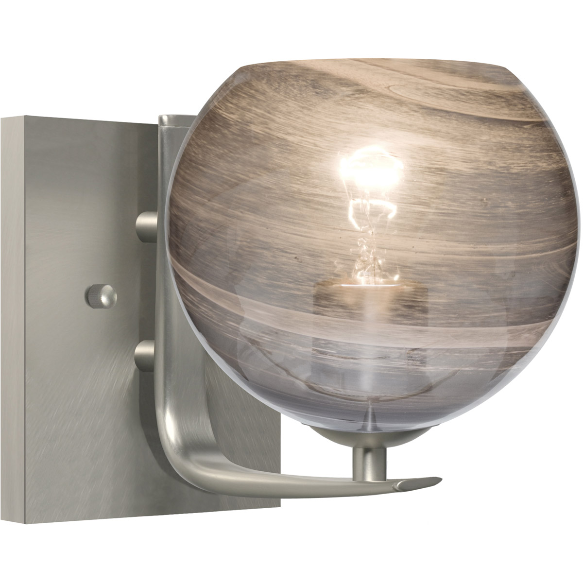 Jilly 1 Light 6.5 inch Satin Nickel Vanity Light Wall Light in Smoke Glass