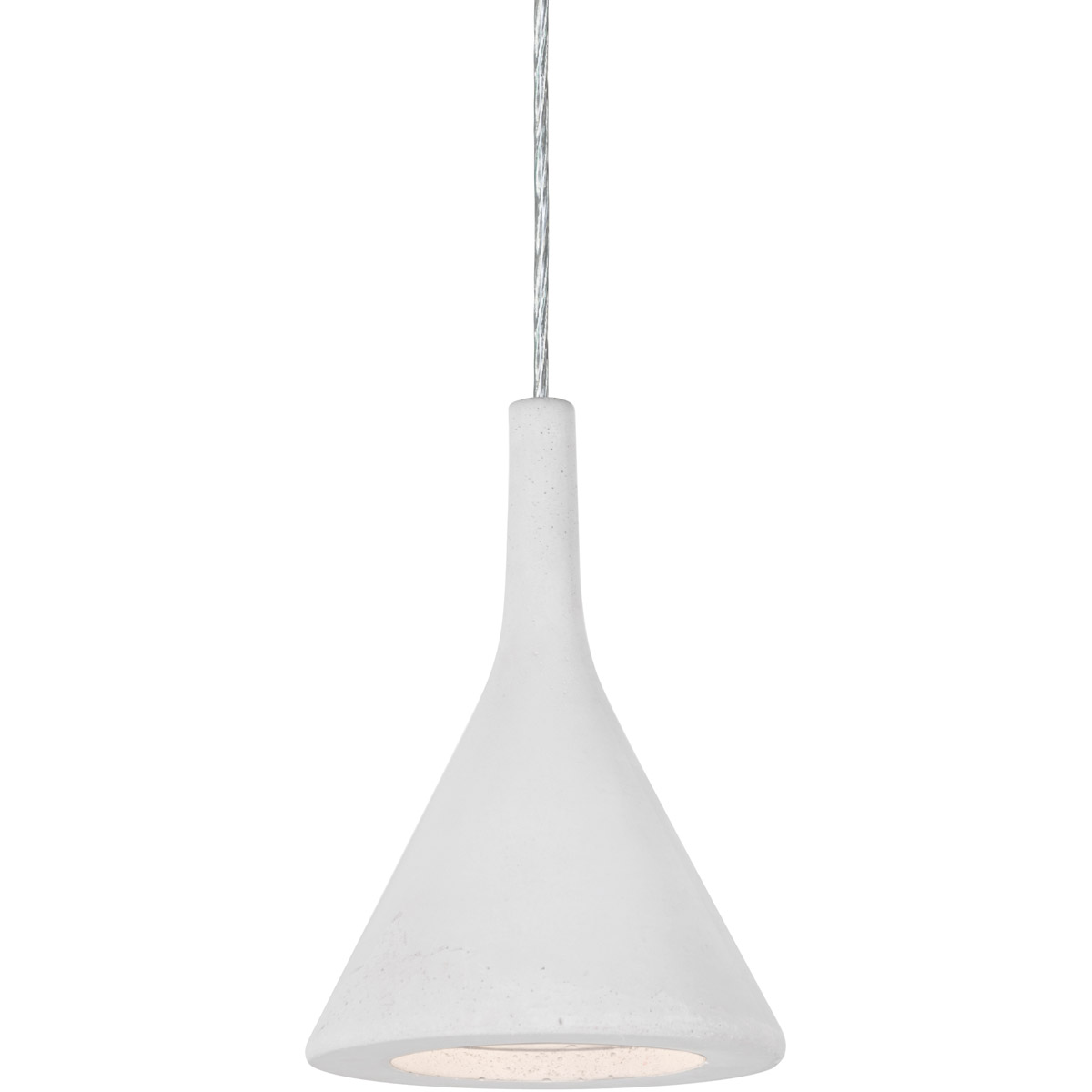 Gala LED Satin Nickel Cord Pendant Ceiling Light in White Glass