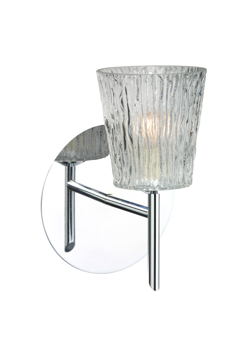 Nico 4 1 Light 5 inch Chrome Mini Sconce Wall Light in Halogen, Clear Stone Glass