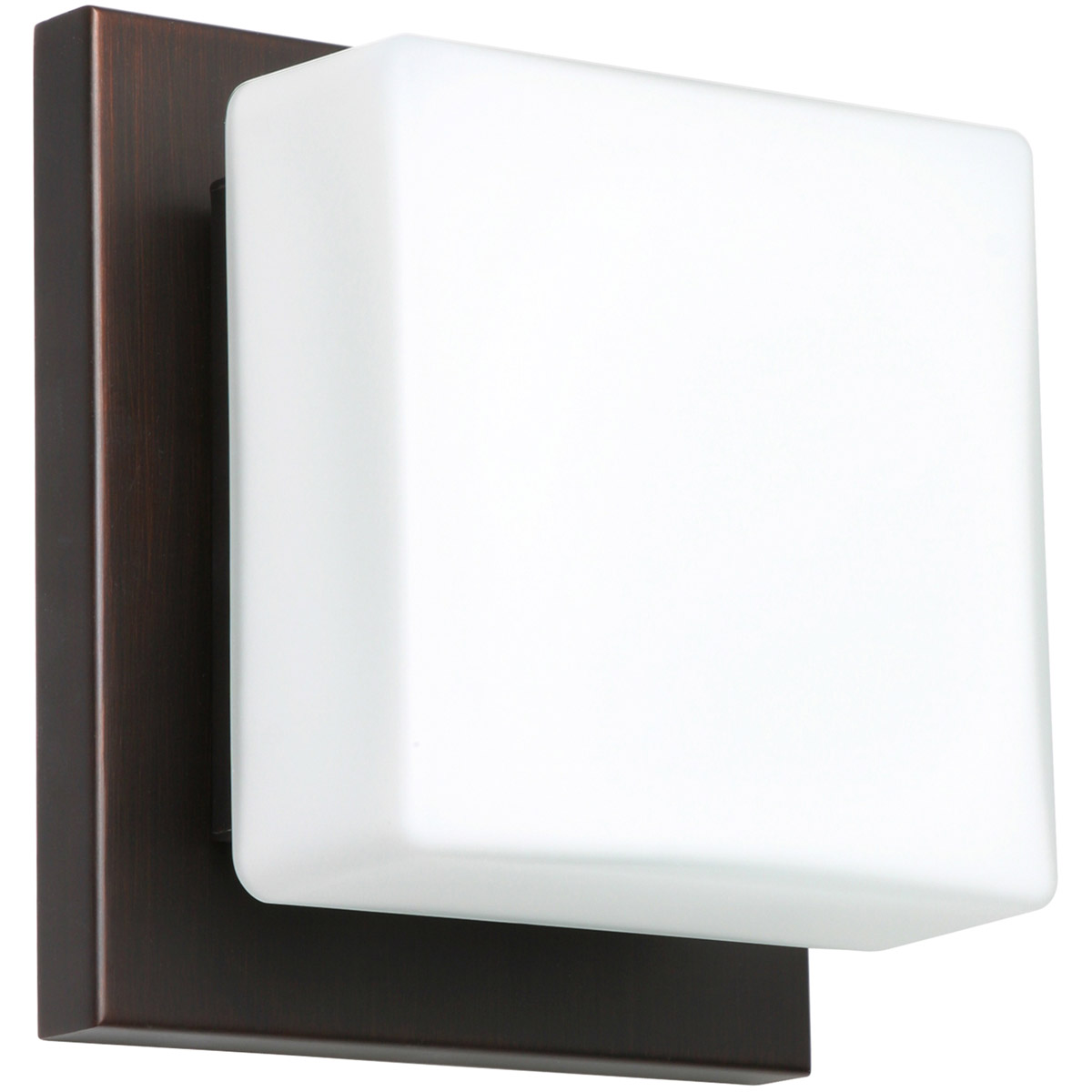 Alex LED 5 inch Bronze ADA Mini Sconce Wall Light in Opal Matte Glass