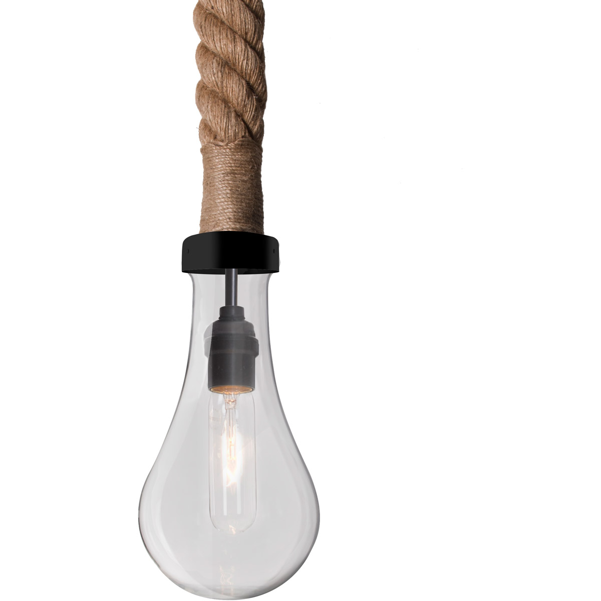 Dash LED Black Pendant Ceiling Light in Edison LED