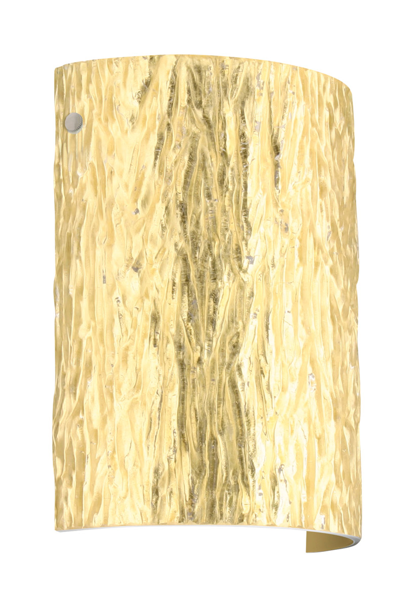 Tamburo 8 LED 8 inch Satin Nickel ADA Wall Sconce Wall Light in Stone Gold Foil Glass
