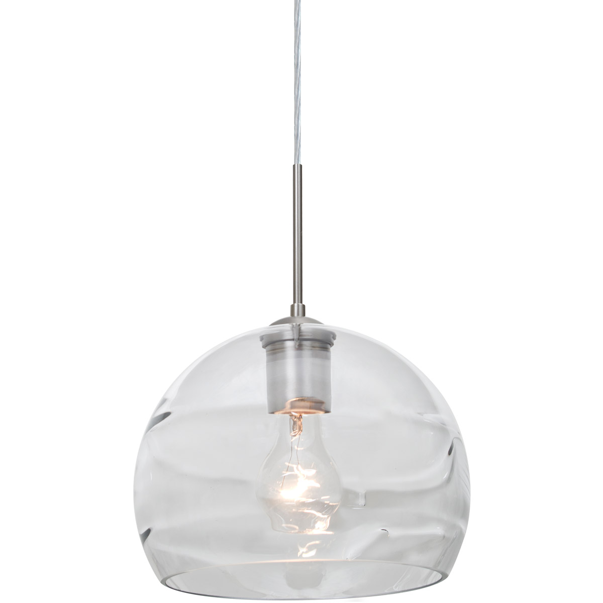 Spirit 8 1 Light Satin Nickel Cord Pendant Ceiling Light in Clear Glass