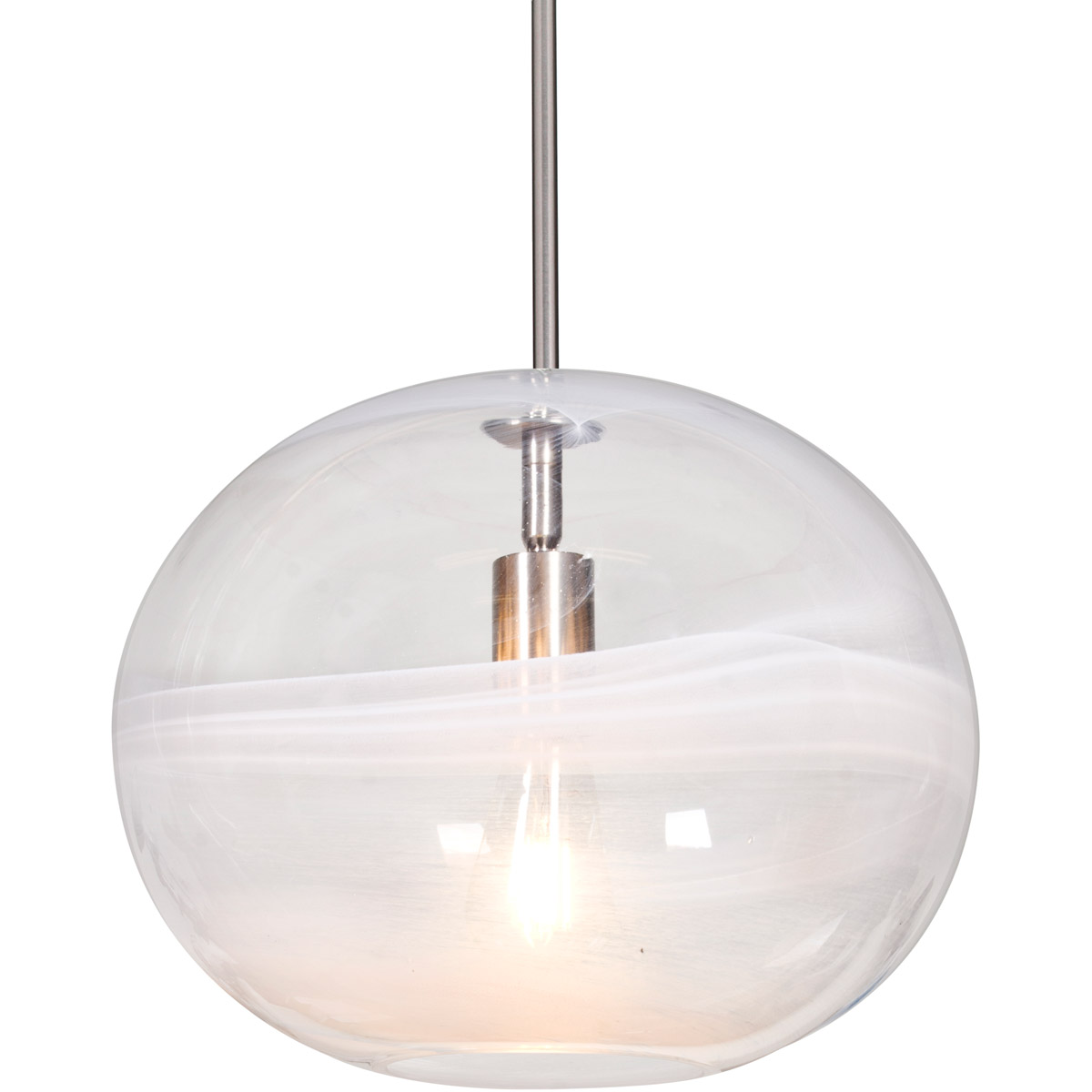 Geno 1 Light Satin Nickel Pendant Ceiling Light