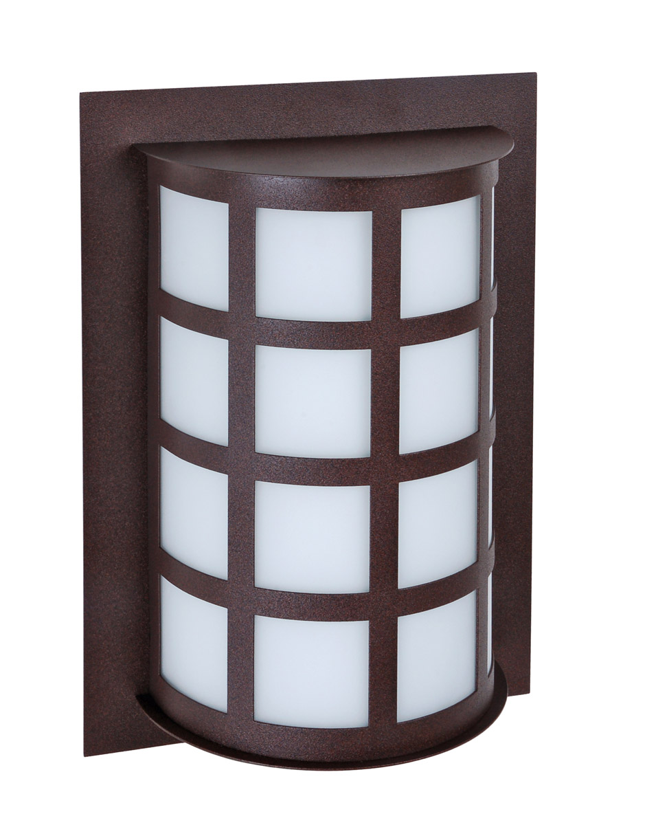 Besa Scala LED Outdoor Sconce in Bronze with Satin White Glass SCALA13