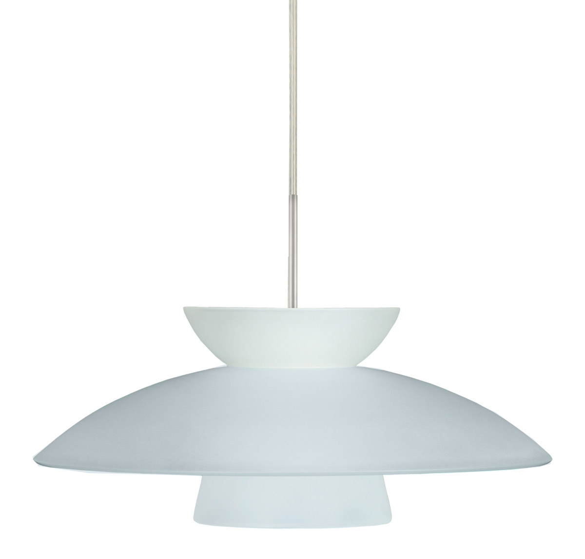 Besa Lighting Trilo LED Satin Nickel Pendant Ceiling Light in Frost Glass 1JT-451325-LED-SN - Open Box