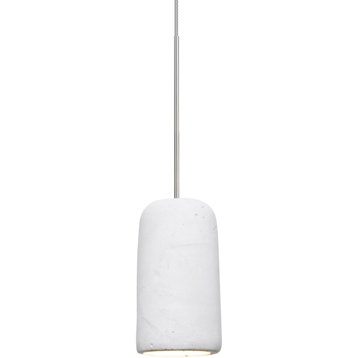 Glide LED Satin Nickel Cord Pendant Ceiling Light in White Glass