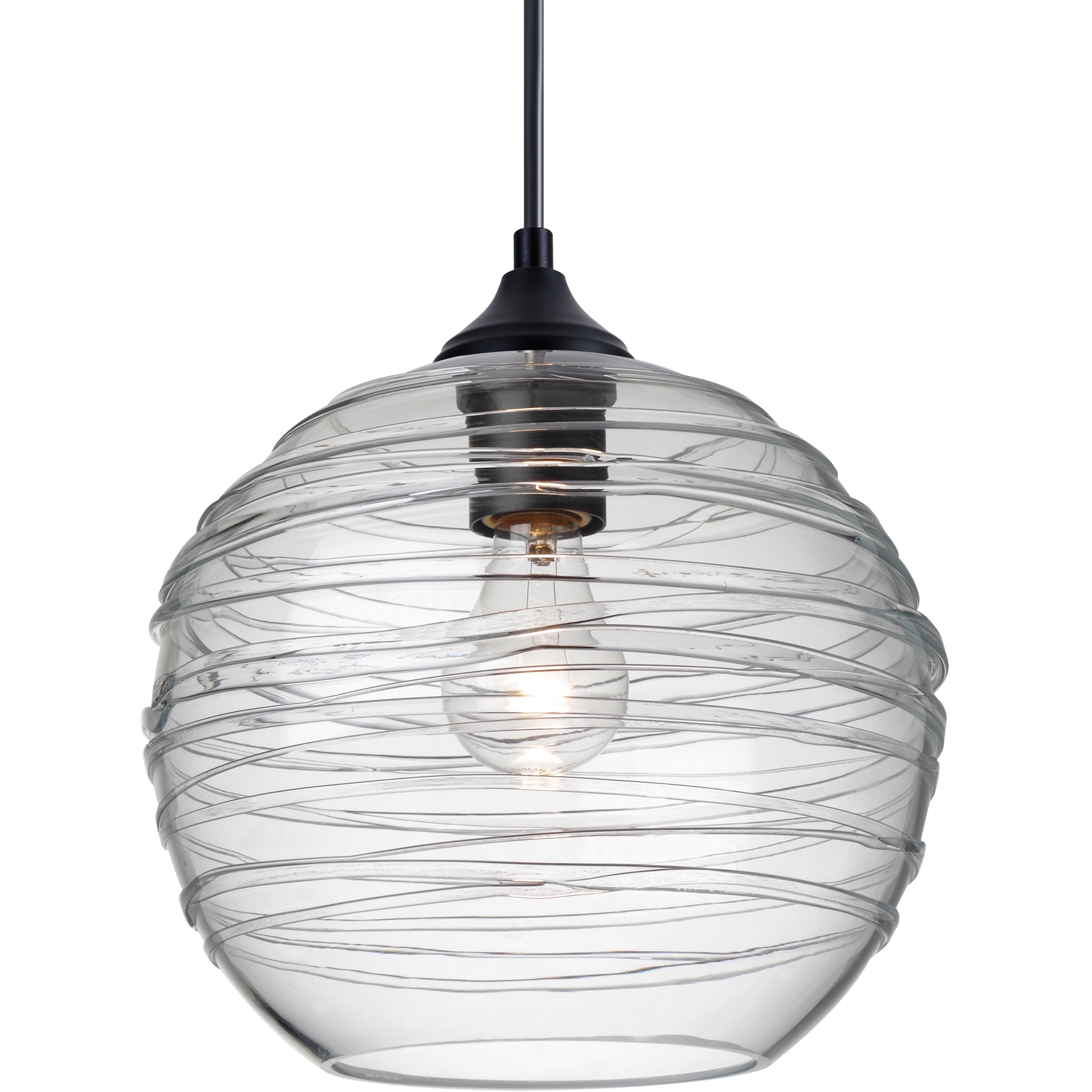 Wave 10 1 Light Black Outdoor Pendant