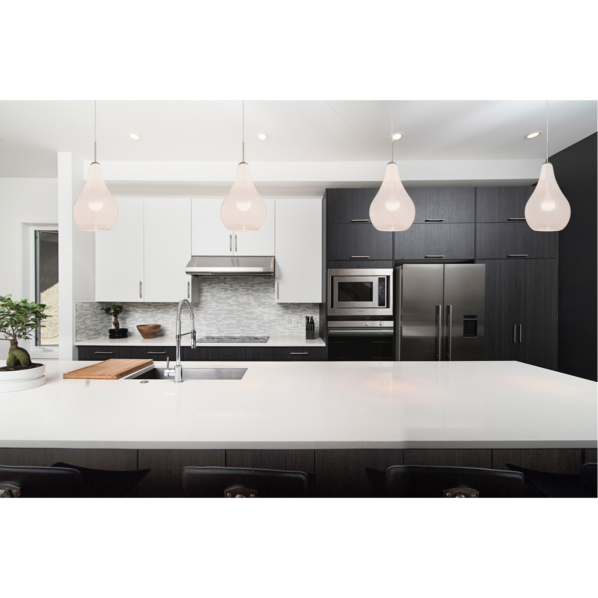 Leon 1 Light Bronze Pendant Ceiling Light in Incandescent, Milky White/Clear Glass