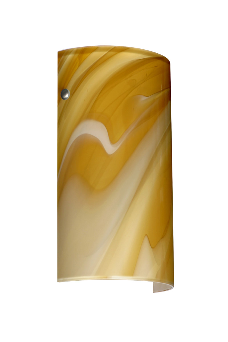 Tamburo 7 1 Light 7 inch Satin Nickel ADA Wall Sconce Wall Light in Incandescent, Honey Glass