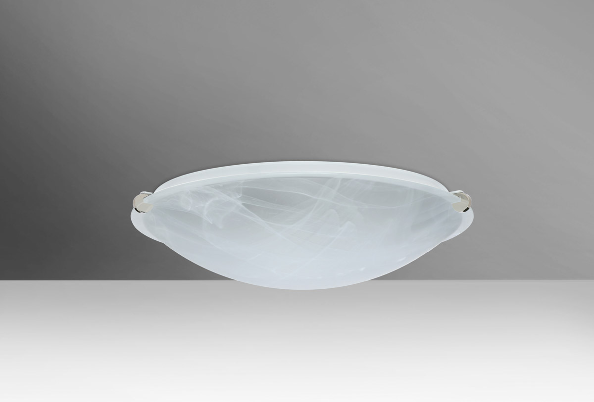 Besa Lighting Trio 12 LED 12 inch Polished Nickel Flush Mount Ceiling Light in Marble Glass 968252-LED-PN - Open Box