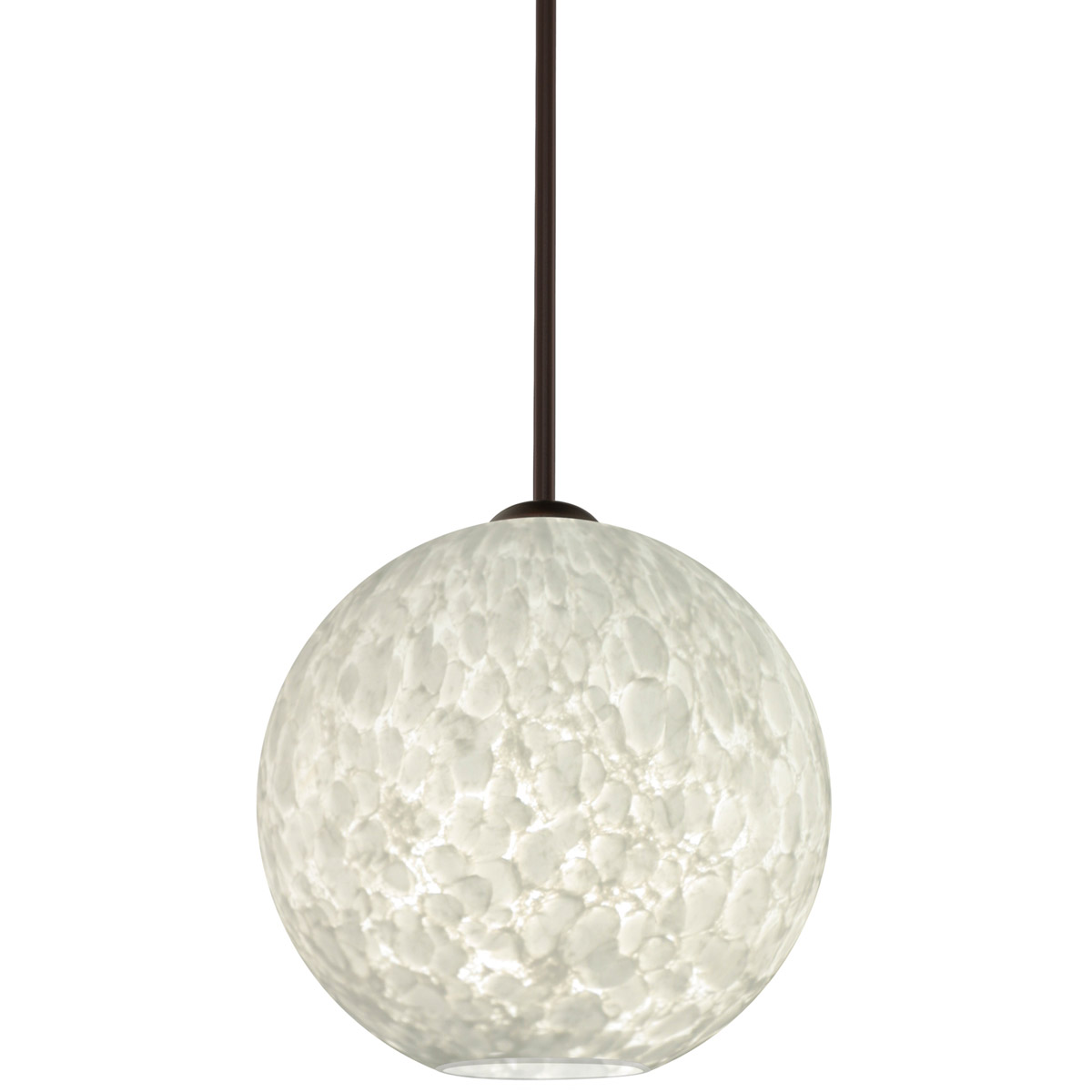Coco 12 LED Bronze Stem Pendant Ceiling Light in Carrera Glass