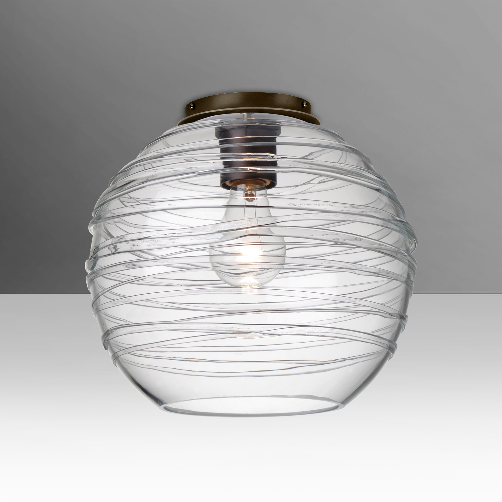 Wave 10 1 Light 10 inch Bronze Semi-Flush Mount Ceiling Light