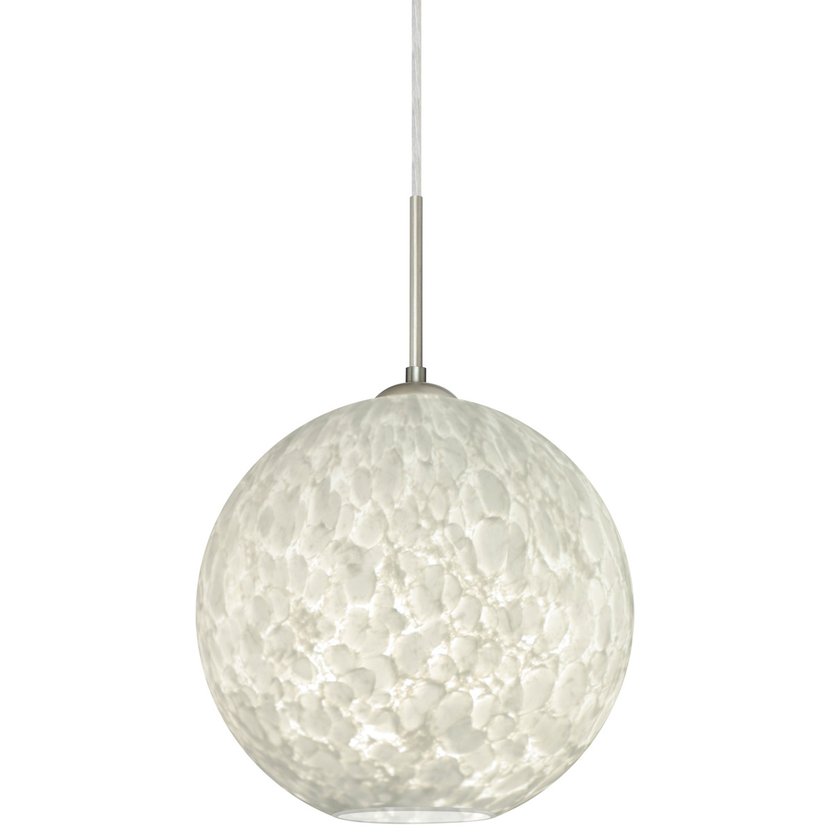 Coco 12 LED Satin Nickel Cord Pendant Ceiling Light in Carrera Glass