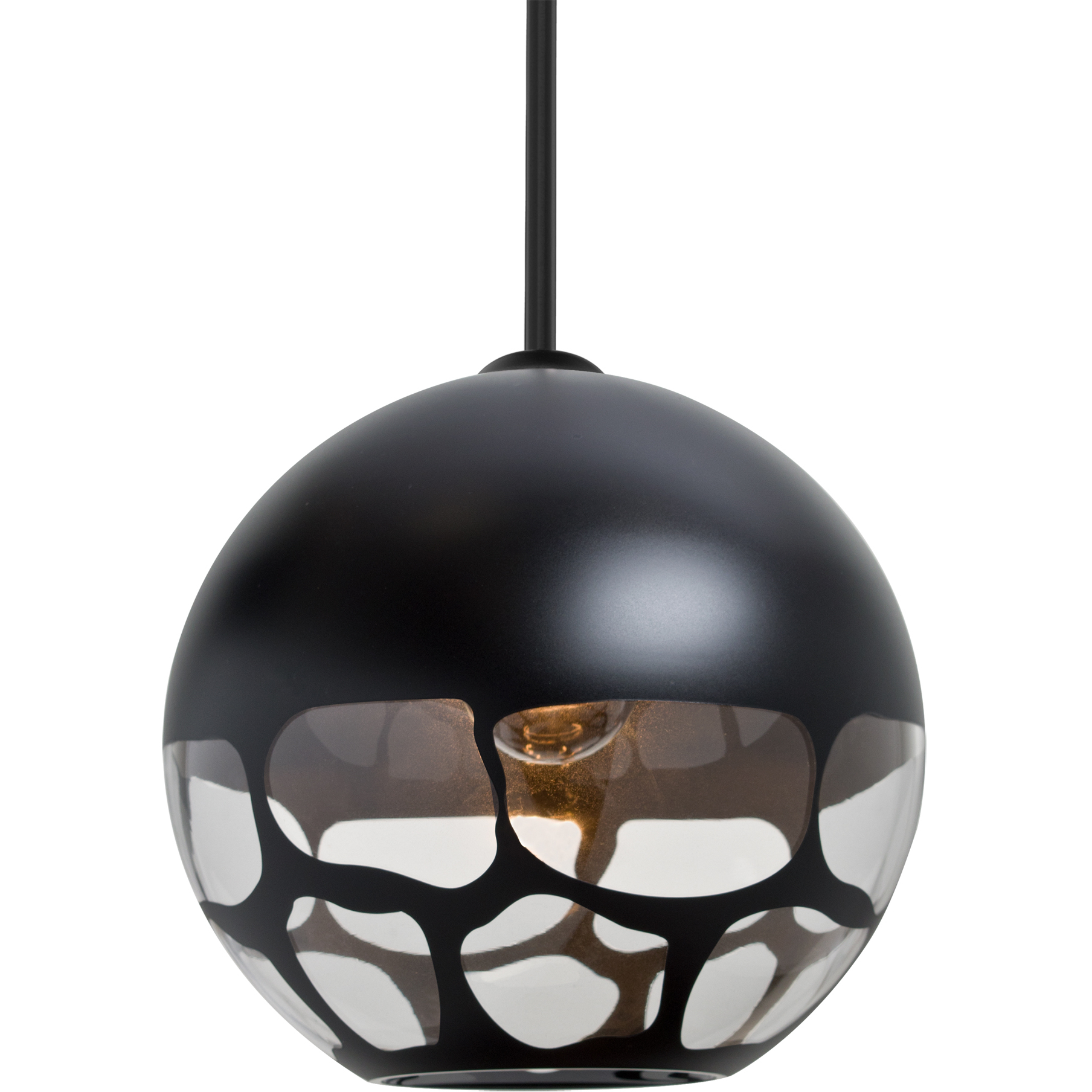 Rocky 1 Light Black Stem Pendant Ceiling Light