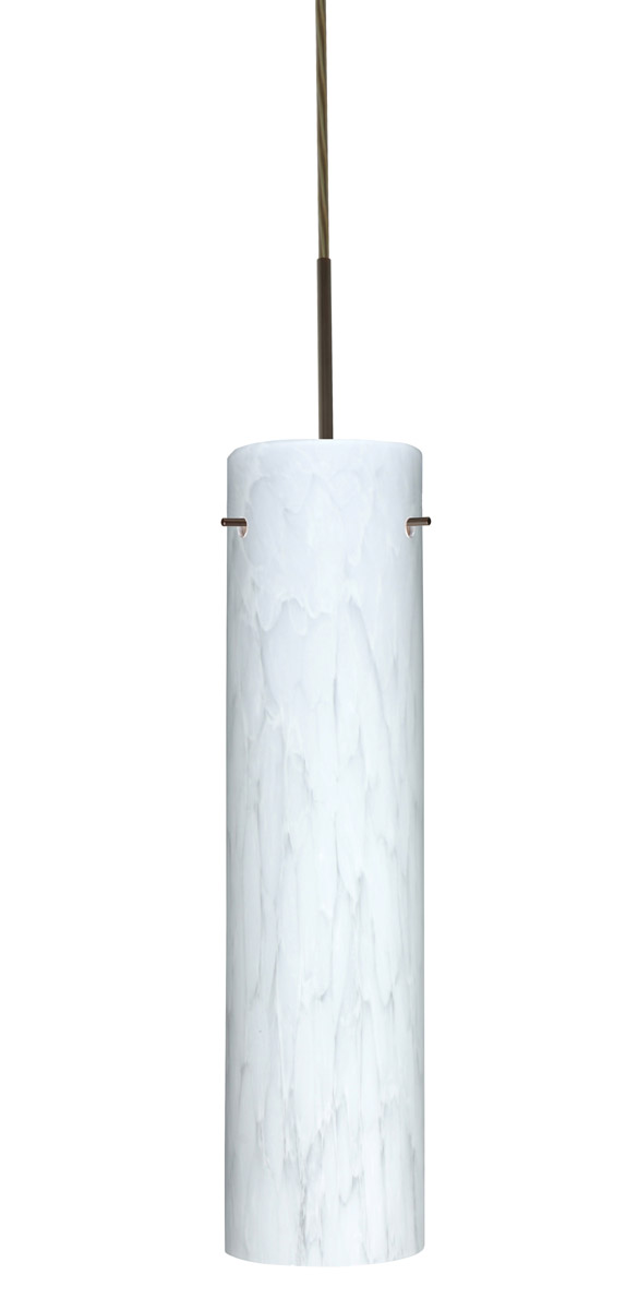Stilo 16 1 Light 4 inch Bronze Pendant Ceiling Light in Incandescent, Carrera Glass