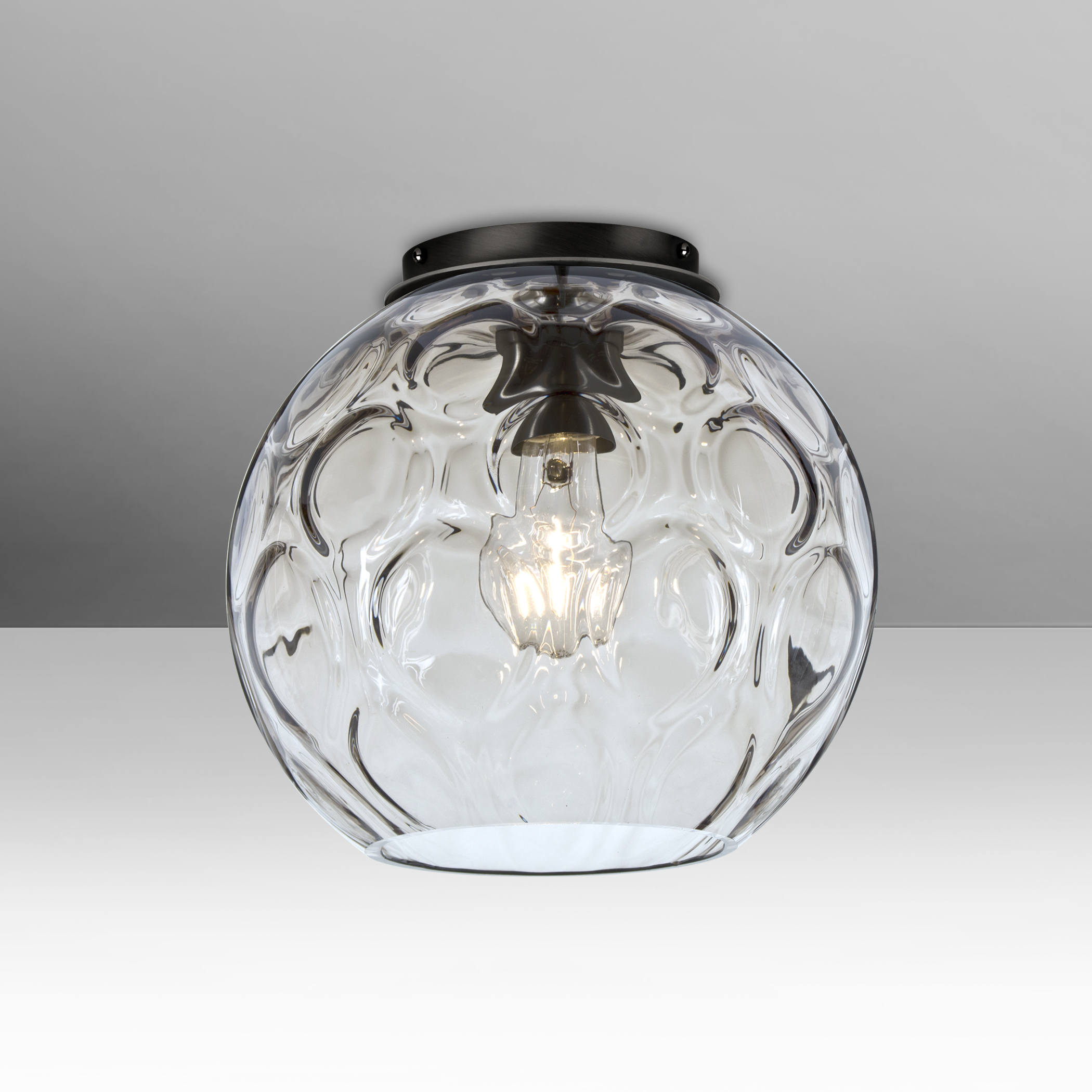 Bombay 1 Light 9.8 inch Black Flush Mount Ceiling Light