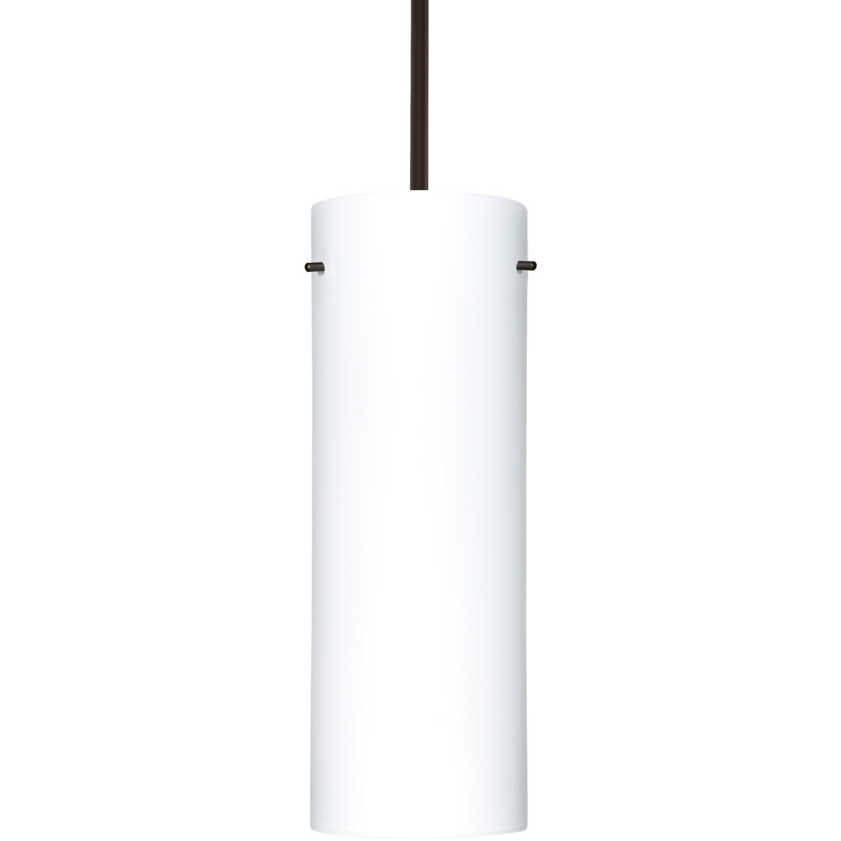 Tondo 18 LED Bronze Stem Pendant Ceiling Light in Opal Matte Glass
