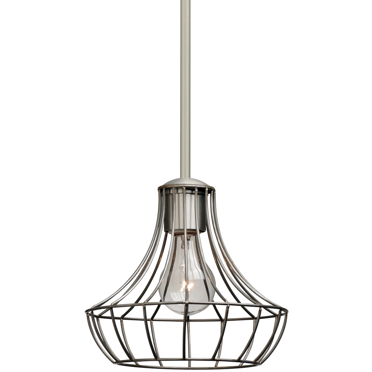 Spezza 7 1 Light Satin Nickel Stem Pendant Ceiling Light