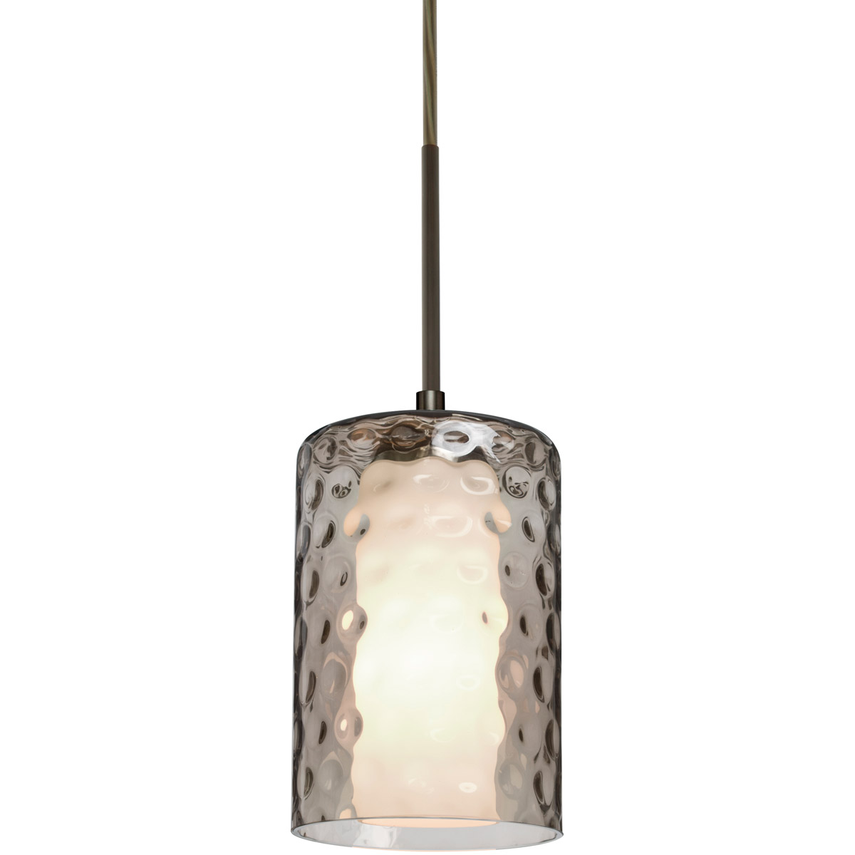 Esa 1 Light Bronze Pendant Ceiling Light in Incandescent, Smoke Glass