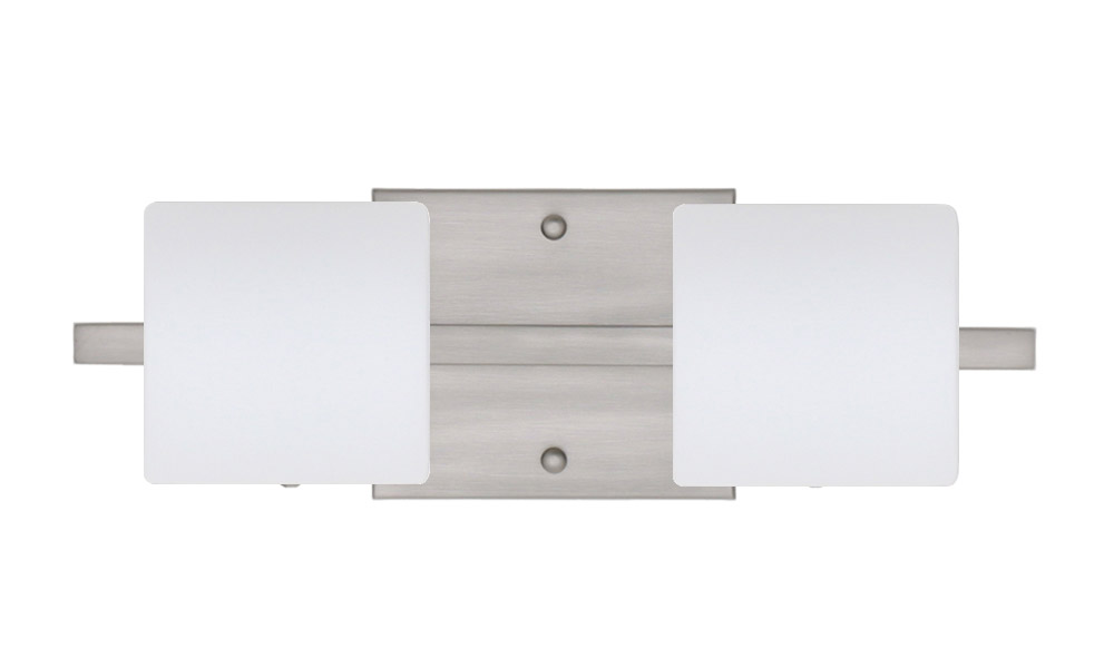 Paolo 2 Light 15 inch Satin Nickel Vanity Lighting Wall Light in Halogen, Opal Matte Glass