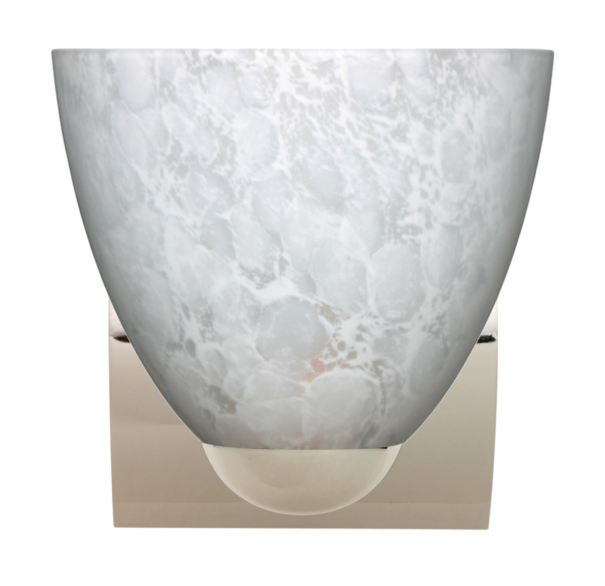 Sasha II LED 6 inch Chrome Mini Sconce Wall Light in Carrera Glass
