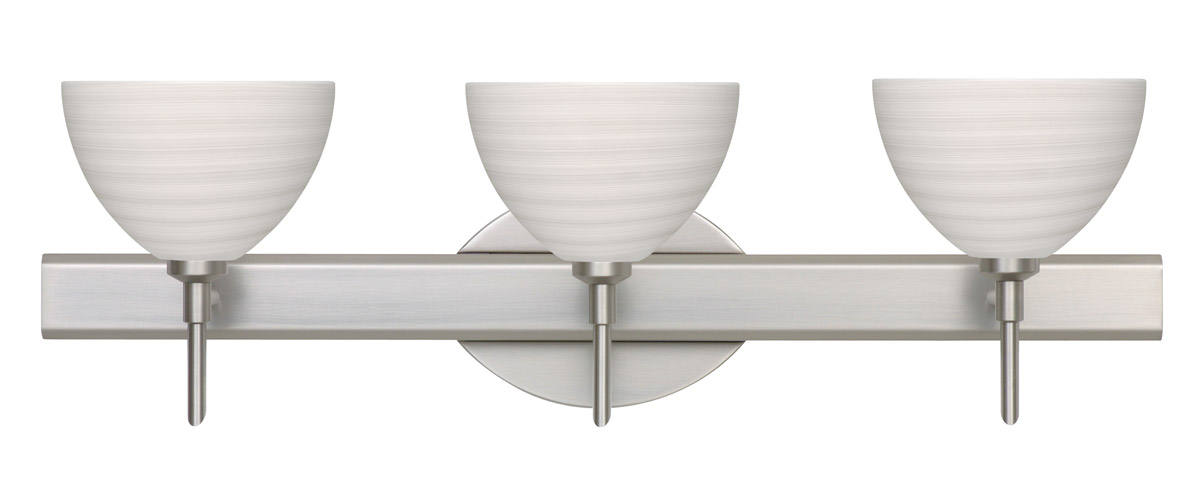 Brella 3 Light 23 inch Satin Nickel Vanity Lighting Wall Light in Halogen, Chalk Glass